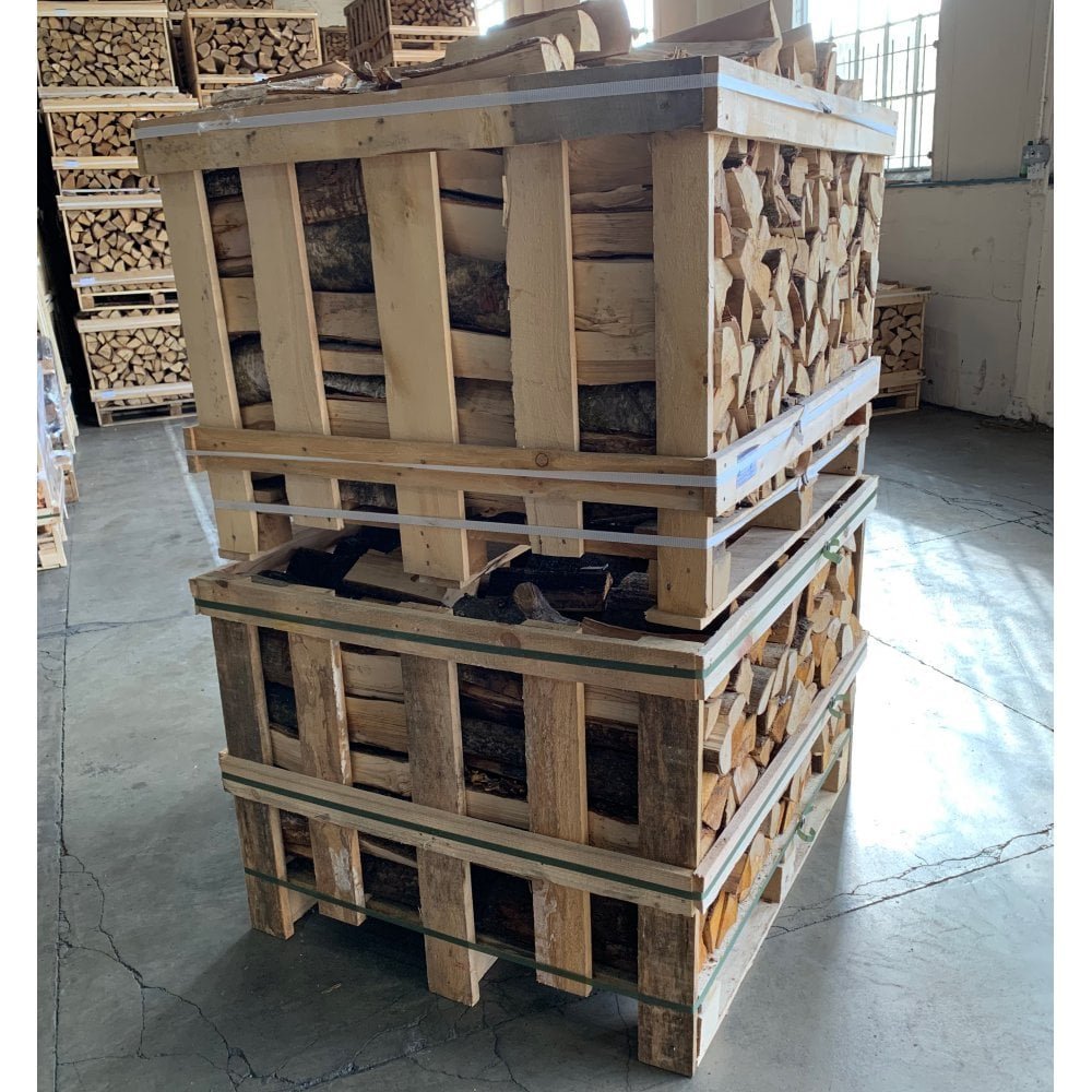 2 Paletten (Weißeiche + Buche/Hainbuche) – Holzscheite mit 33 cm Länge – Produktansicht 3