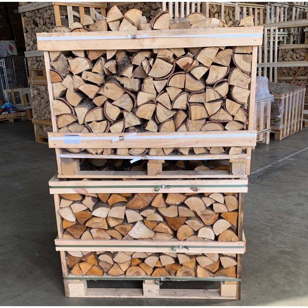 2 Paletten (Weißeiche + Buche/Hainbuche) – Holzscheite mit 40 cm Länge – Produktansicht 2