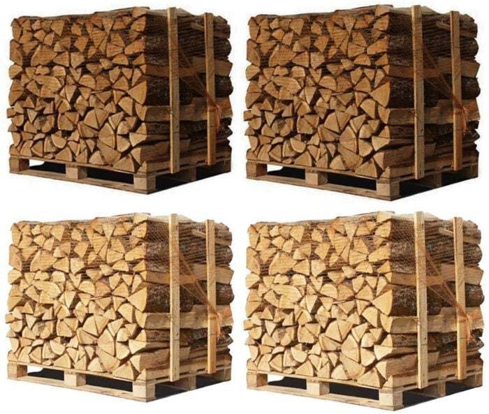 4 Paletten (2 Weißeiche + 2 Buche/Hainbuche) – Holzscheite mit 50 cm Länge – Produktansicht 1