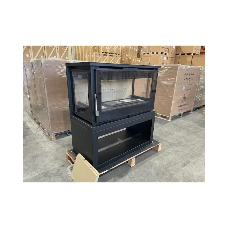 Holzofen anschließbar 3 Sichtscheiben mit Holzfach – FIREMATIC Calgary – L 13.5 kW – Produktansicht 2