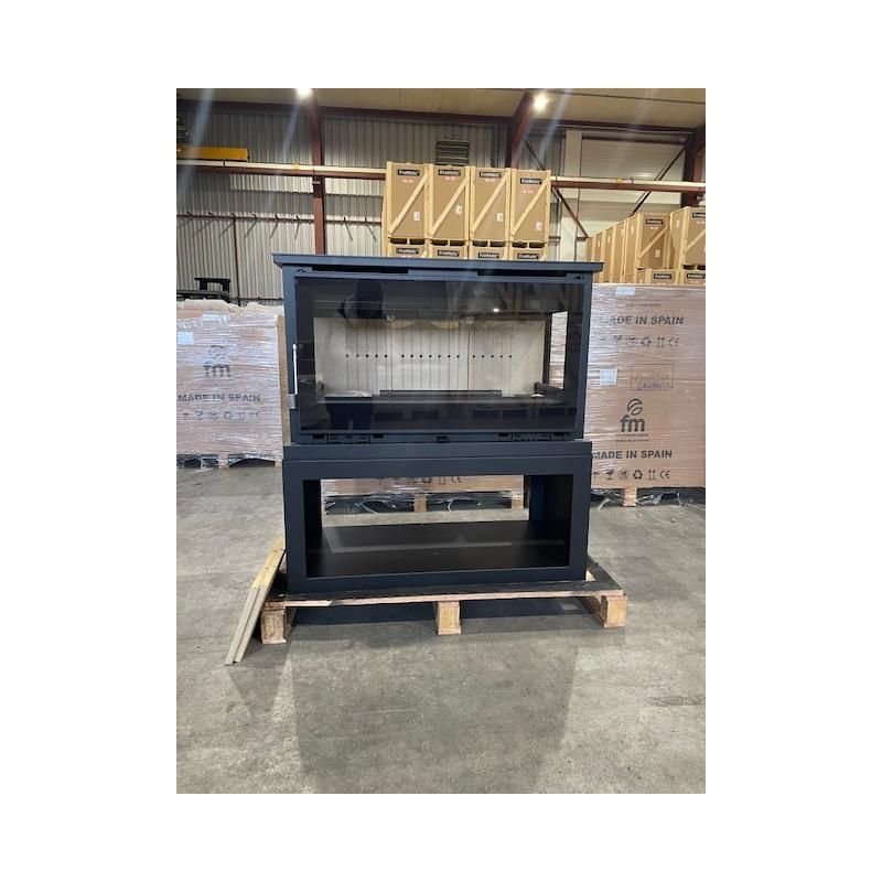 Holzofen anschließbar 3 Sichtscheiben mit Holzfach – FIREMATIC Calgary – L 13.5 kW – Produktansicht 4