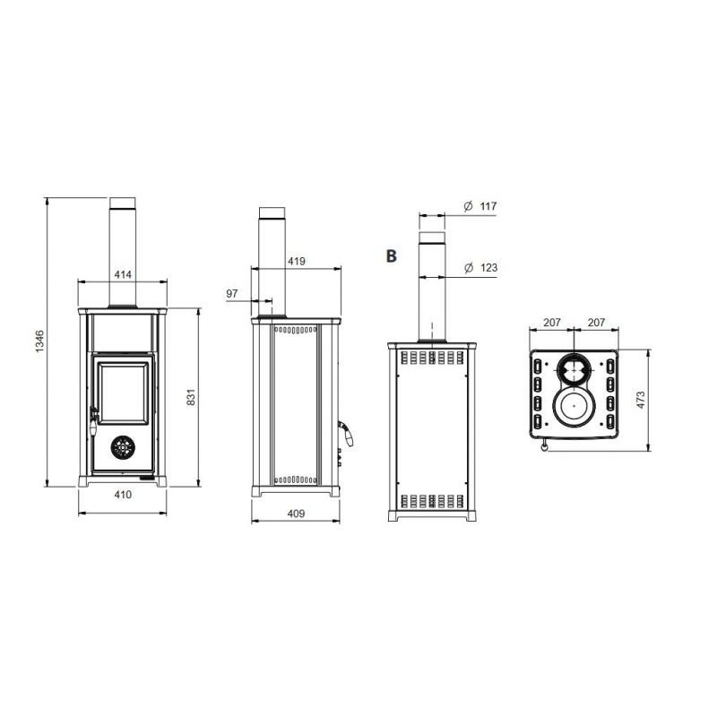 Holzofen – LA NORDICA Tea.16 7 kW – Produktansicht 4