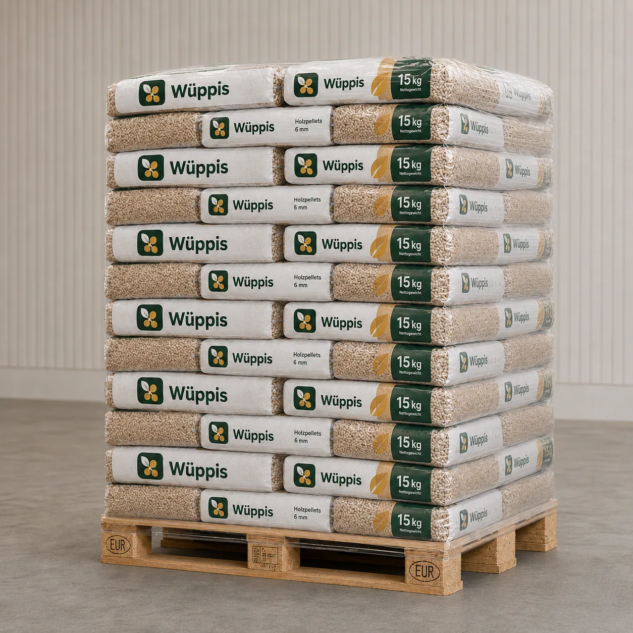 Holzpellets 6 mm – wirtschaftliche 990-kg-Palette – Produktansicht 2