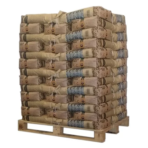 Holzpellets Badger – Palette mit 65 Säcken zu je 15 kg – Produktansicht 1
