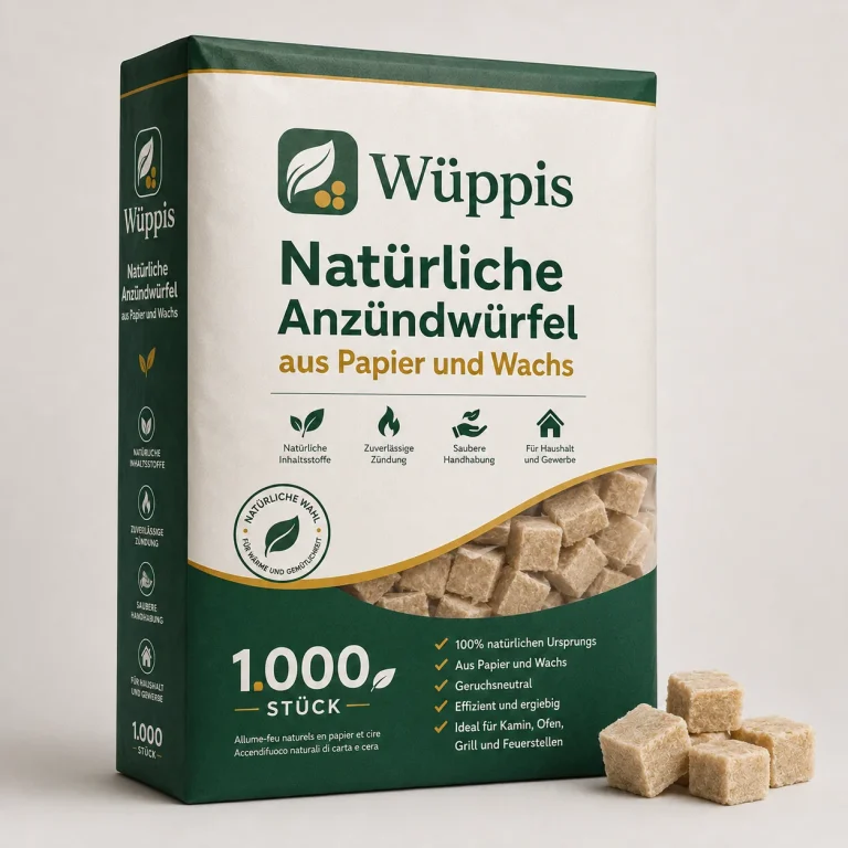 Natürliche Papier-Wachs-Anzündwürfel – 1.000 Stück – Produktansicht 1