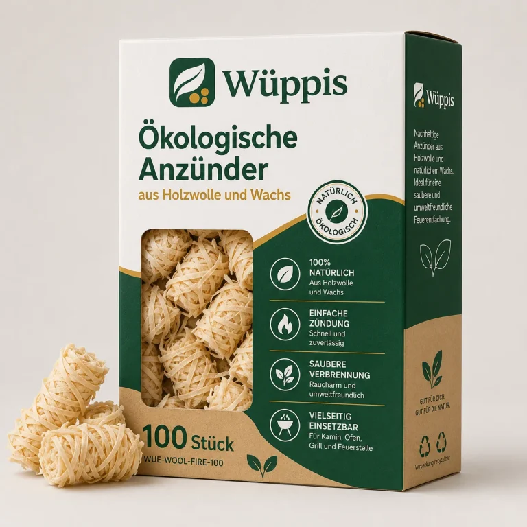 Ökologische Holzwolle-Wachsanzünder – 100 Stück – Produktansicht 1