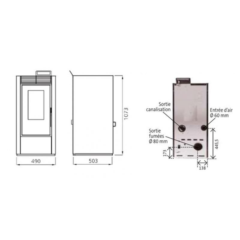 Set: Pelletofen raumluftunabhängig + Abgas-Wandset – INTERSTOVES Marina 14 kW – Produktansicht 4