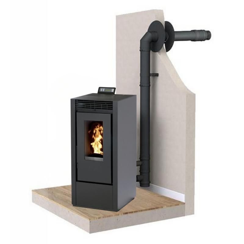 Set: Pelletofen raumluftunabhängig + Abgas-Wandset – INTERSTOVES Marina 14 kW – Produktansicht 5