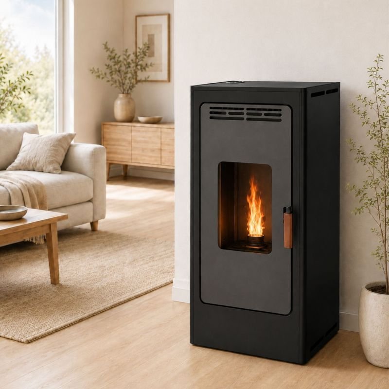 Pelletofen leise raumluftunabhängig aus Gusseisen – FIREMATIC BR9 PREMIUM 8 kW – Produktansicht 1