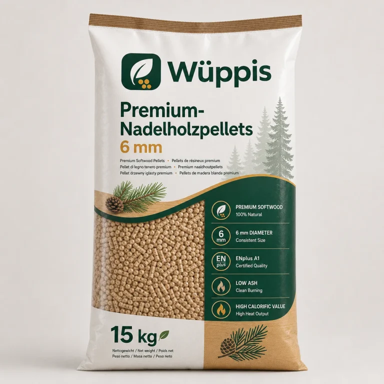 Premium-Nadelholzpellets 6 mm – 960-kg-Palette – Produktansicht 1