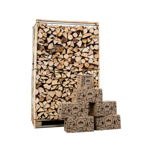 Trockenes Brennholz 30 cm – 3 Ster mit Anzündpaket – Produktansicht 1